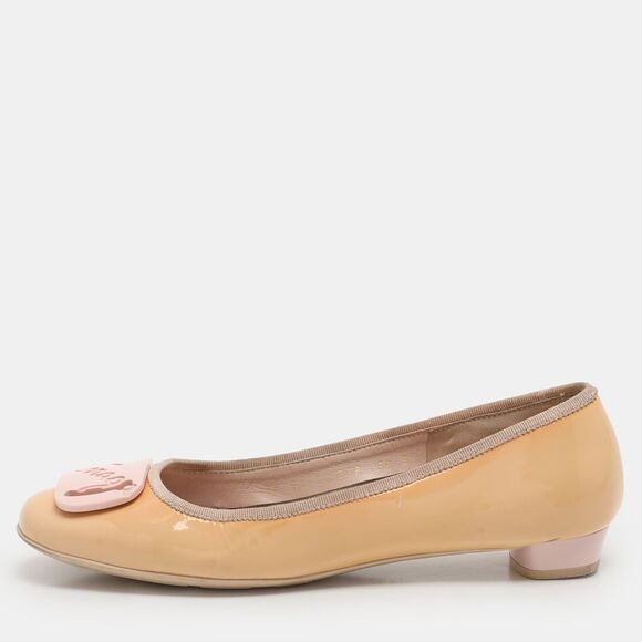 Salvatore Ferragamo Beige Patent Leather Embellished Ballet Flats Size 38,New Products : American Fashion Style Bags On Sale